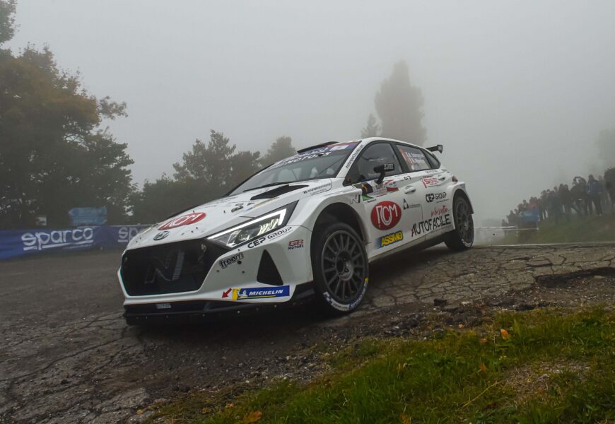 Elwis Chentre e Fulvio Florean (Škoda Fabia) sono i vincitori della Finale Aci Sport Rally Cup Italia 2021 a Modena