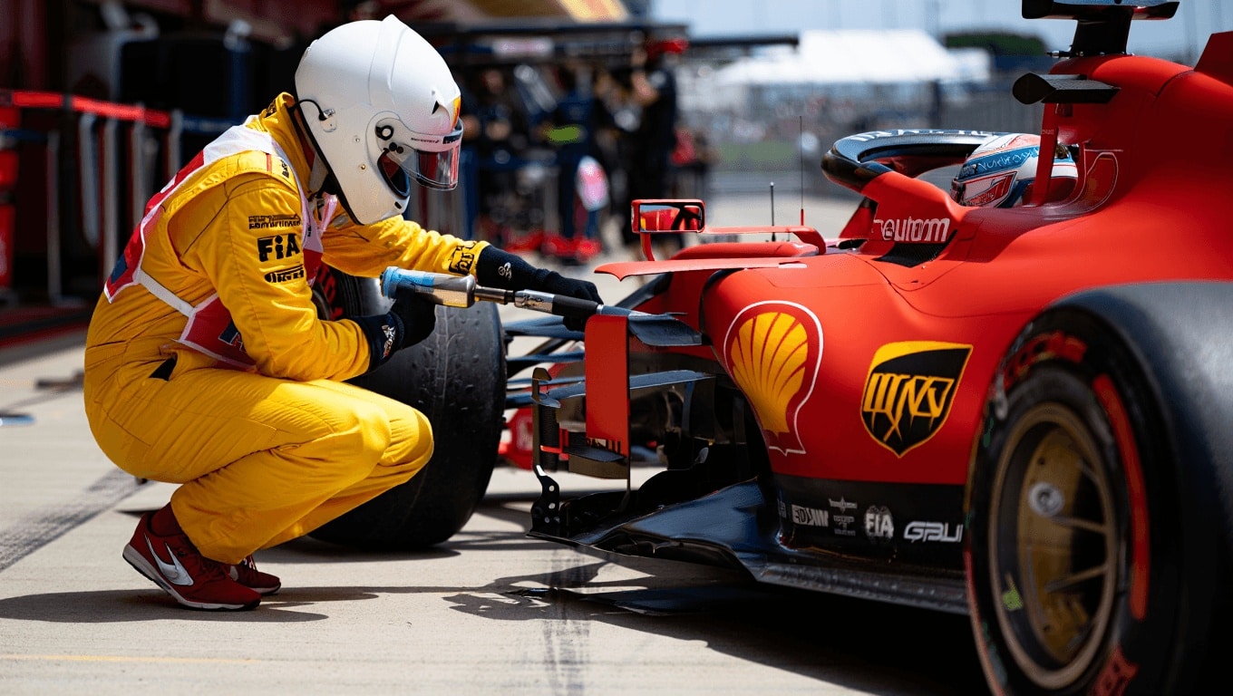 Controlli FIA sull’impianto frenante posteriore della Ferrari di Hamilton dopo Barcellona